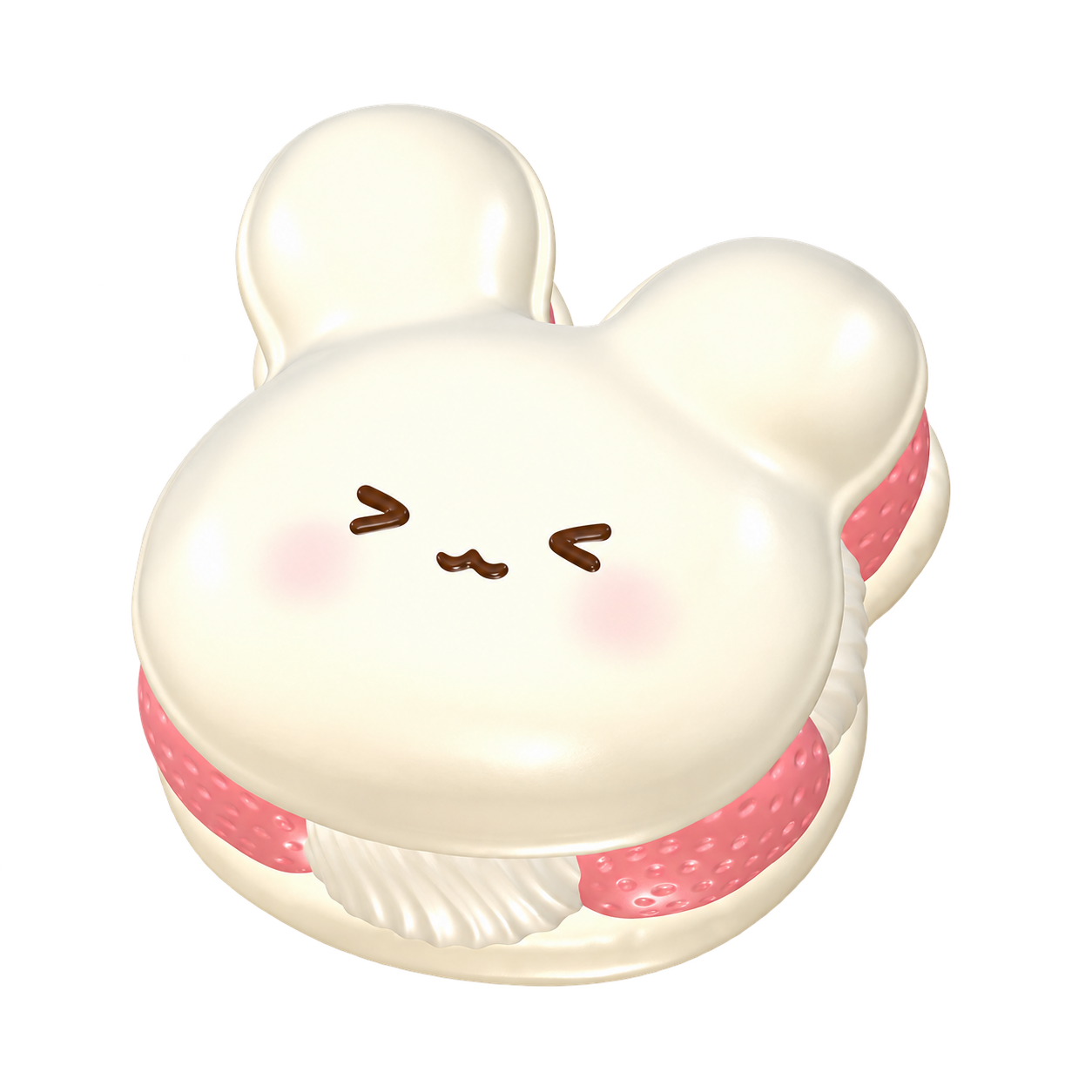 Cream White Bunny Head
