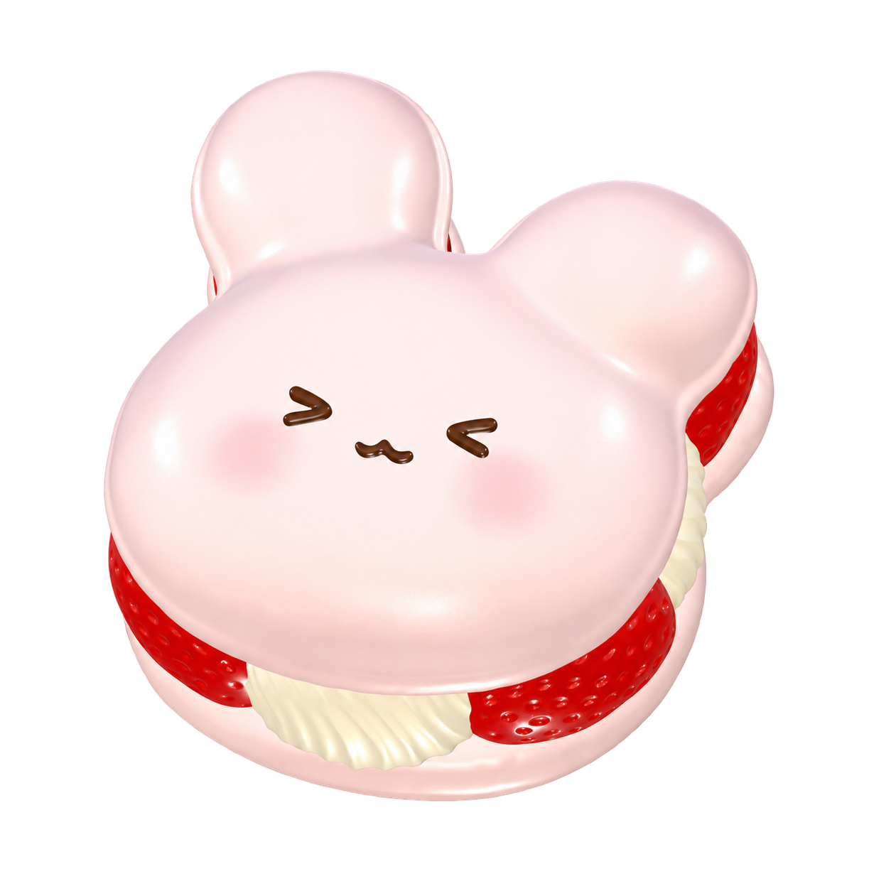 Strawberry Pink Bunny Head