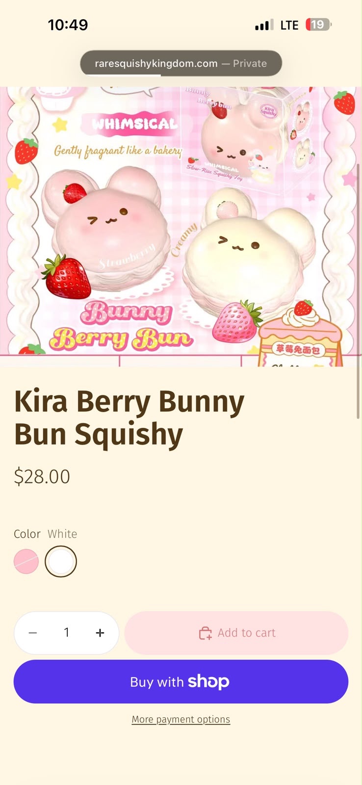 Bunny Berry Bun poster in strawberry pink and milk white
